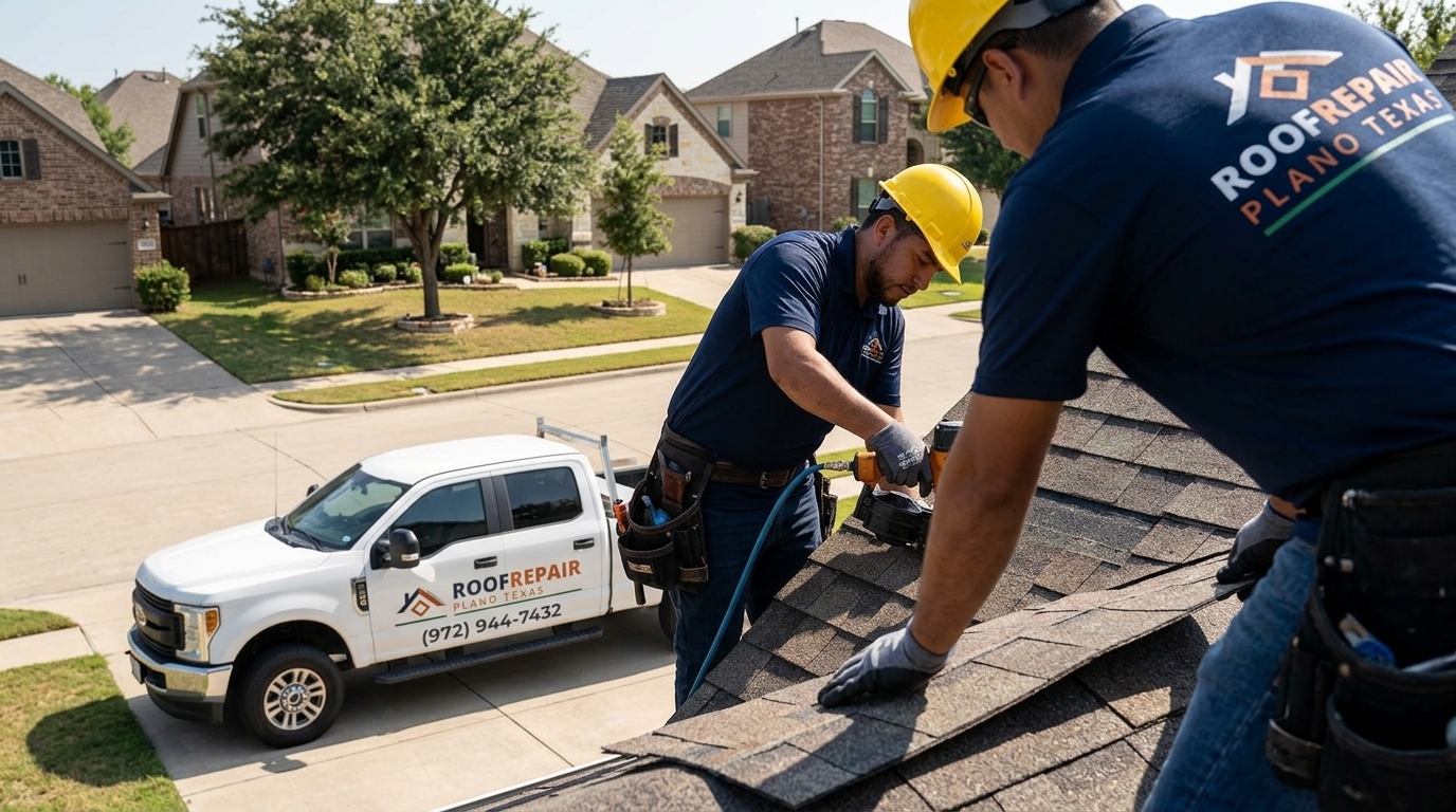 Professional shingle leak repair in Plano