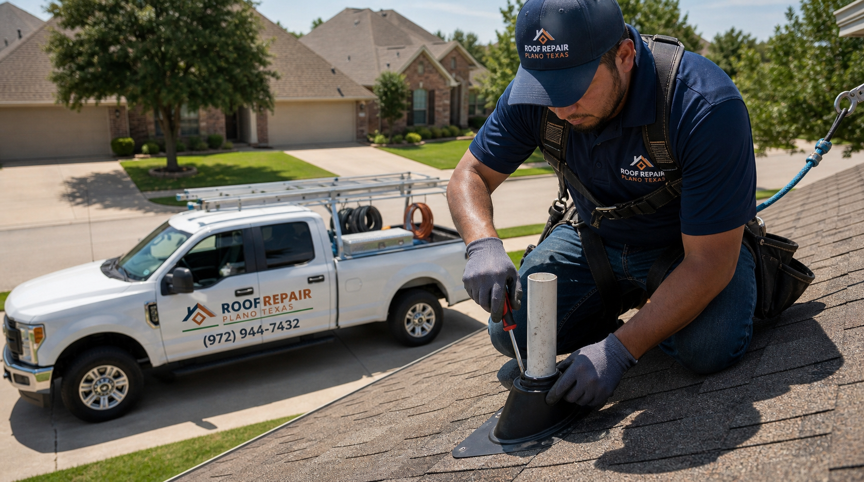 Vent pipe boot repair in Plano