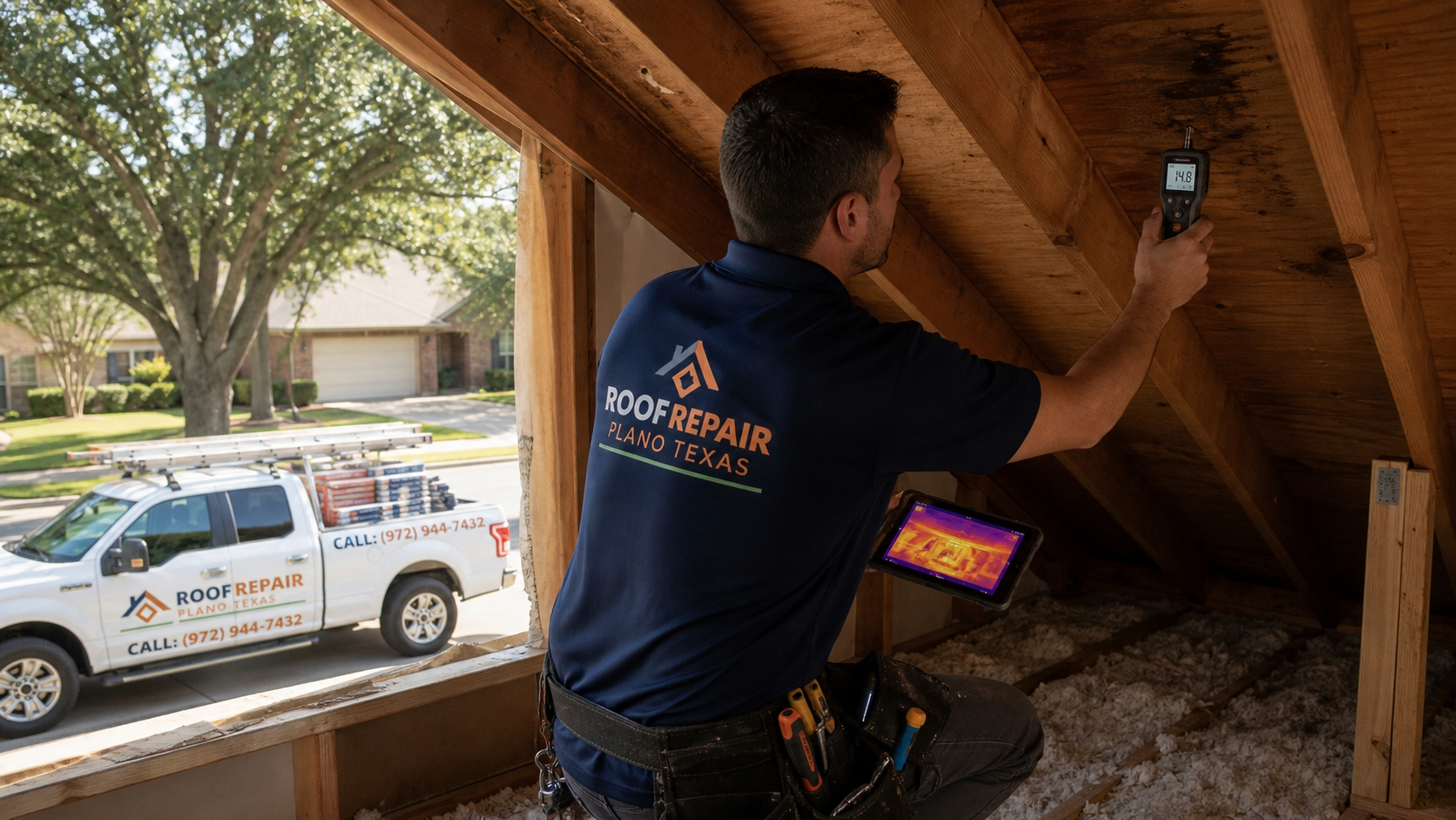 Roof leak detection service in Plano