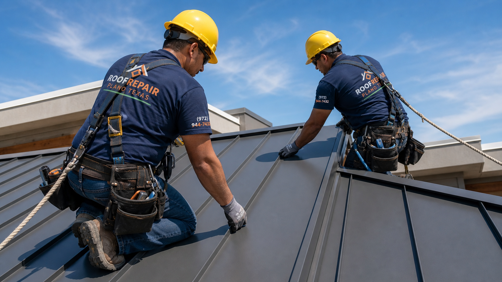 Metal roof repair service in Plano