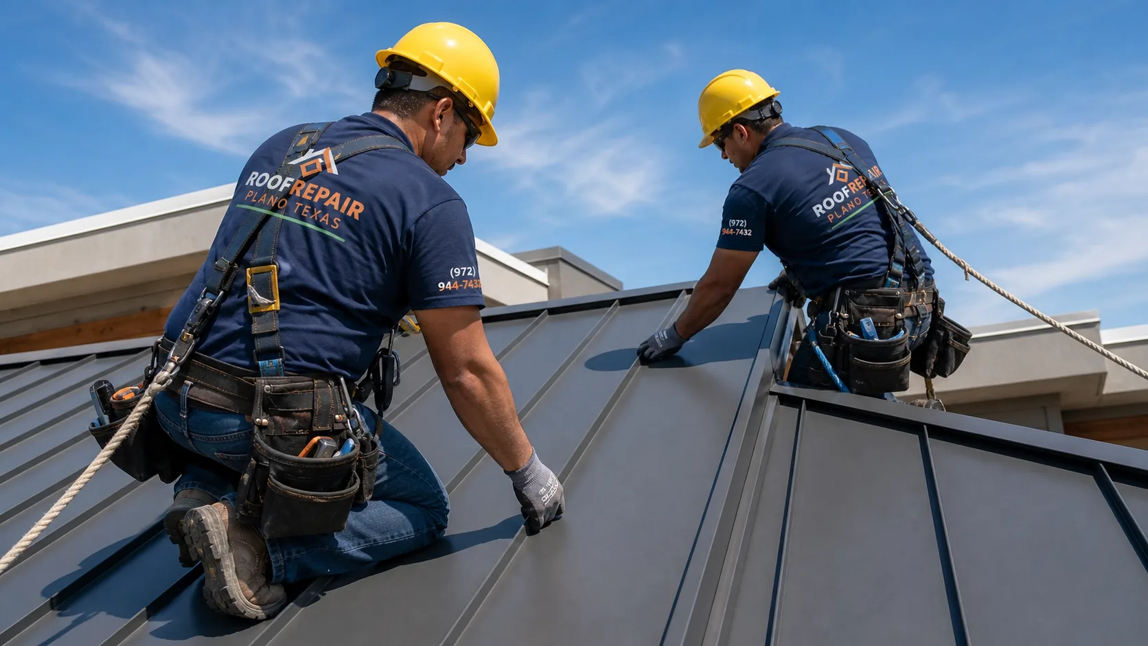 Metal roof repair service in Plano